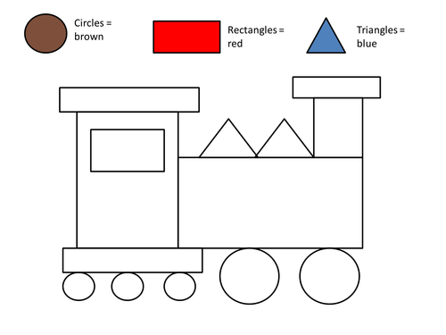 Year 1 2D Shape Colouring Worksheets