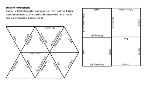 Die Universität - Puzzle for AS-Level Education topic