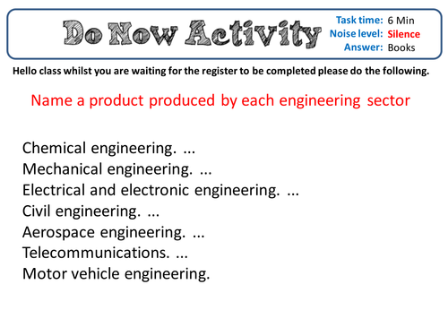 BTEC Engineering Unit 1 Example test 1 with answers