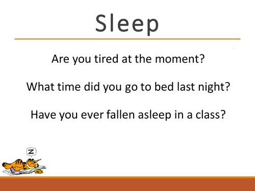 SLEEP! Class discussion on the importance of sleep