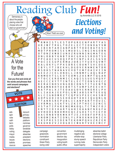 Elections and Voting Word Search Puzzle