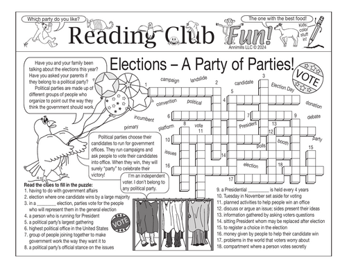 Elections: A Party of Parties Two-Page Activity Set