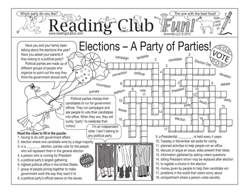 Elections: A Party of Parties Two-Page Activity Set