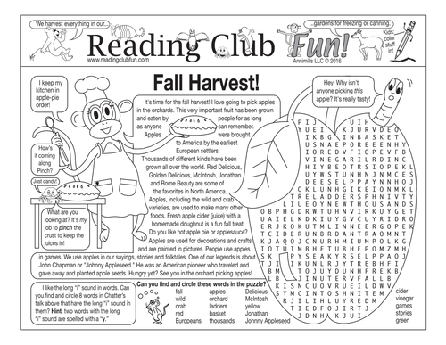 Fall Harvest Two-Page Activity Set | Teaching Resources