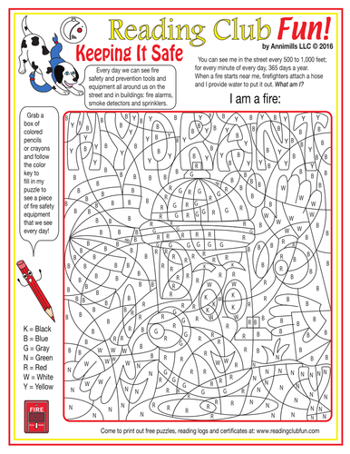 Fire Hydrant Color-In Puzzle