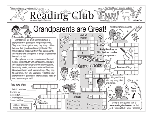 Grandparents are Great Two-Page Activity Set