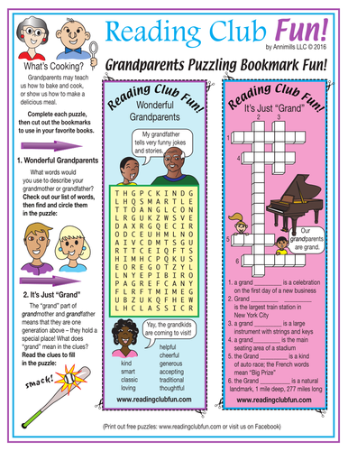 Grandparents Puzzling Bookmarks