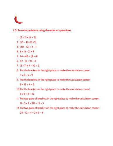 Mastery Order of Operations