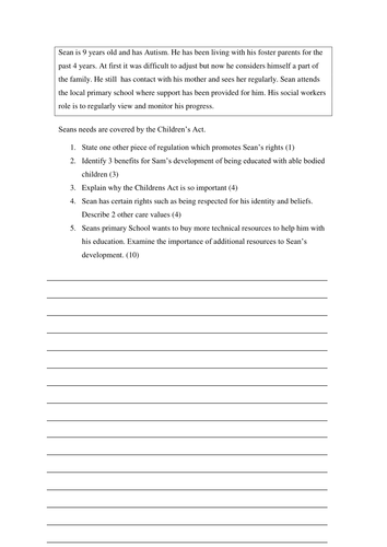 Unit 7 meeting individual needs revision activity