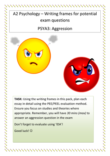 AQA A - Psychology A Level Aggression SoW