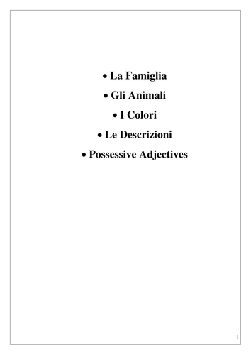 Italian Beginners Booklet