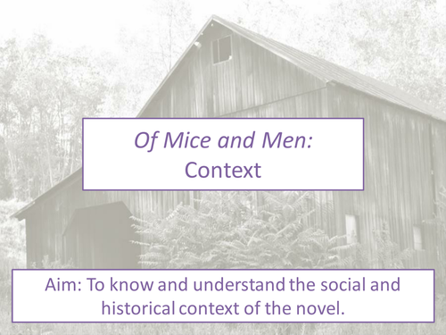 Context of Of Mice and Men