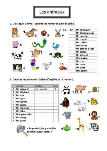 groups animal worksheet by   GaelleLH Teaching animaux  Resources Tes Les