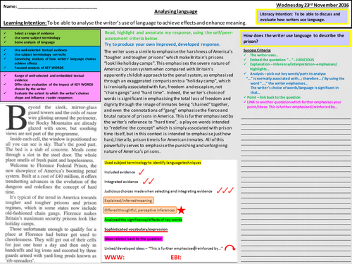 GCSE New Spec English Language - Language analysis