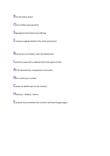 Reading and Writing Activities Linked to Rose Blanche Text -World War Text