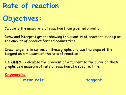 AQA C6.1 (New GCSE Spec 4.6 - exams 2018) – Calculating rates of reaction