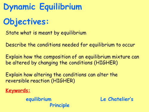AQA C6.6 (New GCSE Spec 4.6 - exams 2018) – Dynamic Equilibrium and factors affecting it