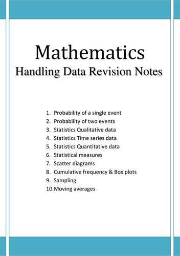 Handling Data Revision booklet