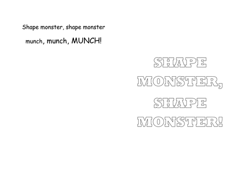 KS1 Nursery - Shape Monster Colouring Book