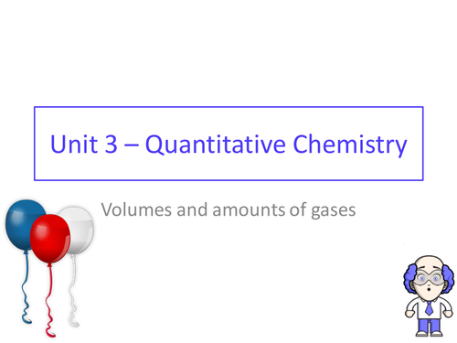 AQA GCSE chemistry - Unit 3 - Lesson 7 - volumes and moles of gases - molar gas volumes