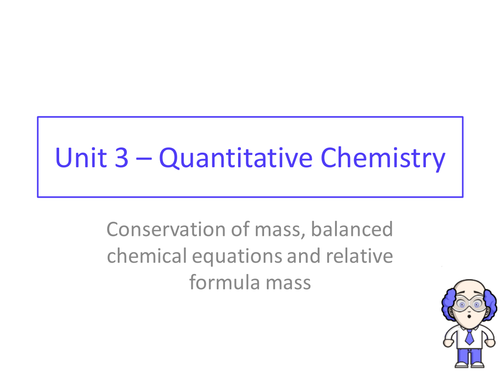 AQA GCSE Chemistry Unit 3 - Quantitative, yield, mass, moles, gas volumes, limiting reactant
