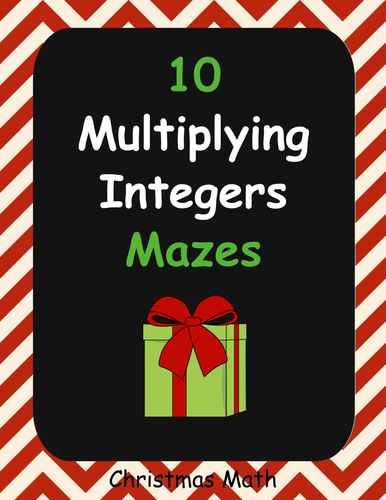 Christmas Math: Multiplying Integers Maze