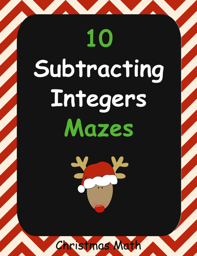 Christmas Math: Subtracting Integers Maze