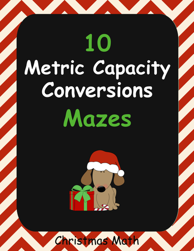Christmas Math: Metric Capacity Conversions Maze