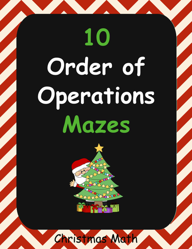 Christmas Math: Order of Operations Maze