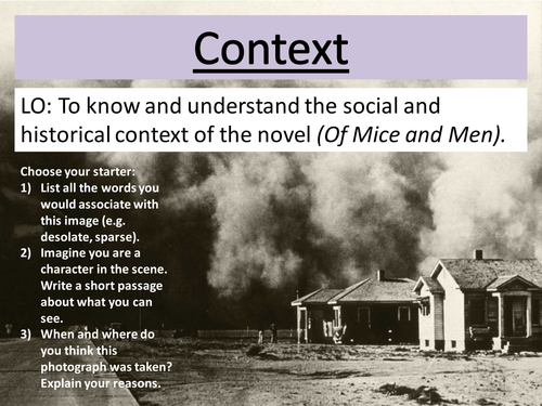 NEW GCSE AQA 9-1OF MICE AND MEN SCHEME - PART ONE