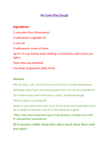 No Cook Play Dough Guide