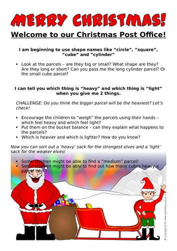 Christmas learning prompts EYFS