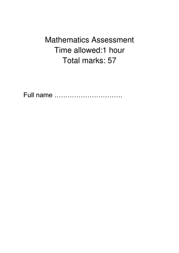 KS1  Maths assessment