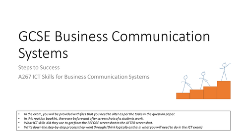 GCSE Business Communications - Steps to Success 1 - A267/ECDL preparatory task