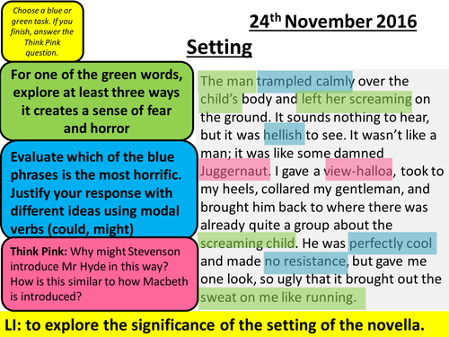 Jekyll and Hyde - AQA English Literature - Chapter 1  Setting Lesson