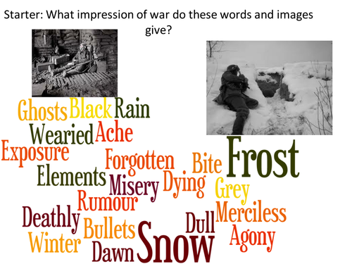 Exposure Analysis Lesson (Wilfred Owen) GCSE English Literature NEW 1-9 SPEC