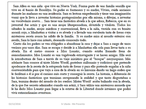 KS4 Literature: "Caperucita en Manhattan" by C.M. Gaite