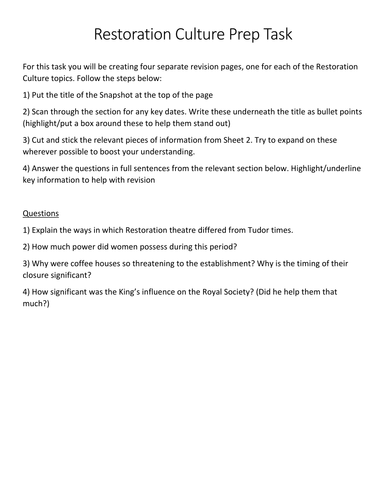 Restoration England: Restoration Culture