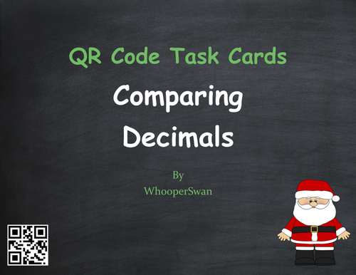 Christmas Math: Comparing Decimals QR Code Task Cards