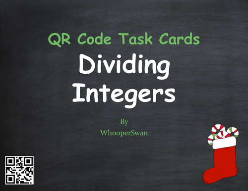 Christmas Math: Dividing Integers QR Code Task Cards