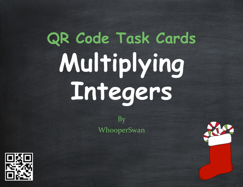 Christmas Math: Multiplying Integers QR Code Task Cards