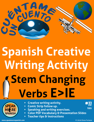 Spanish Creative Writing With Stem Changing Verbs E IE Verbos Del Presente Con E IE Espa ol 