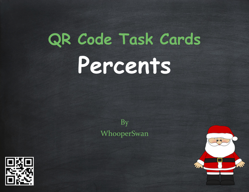 Christmas Math: Percents QR Code Task Cards