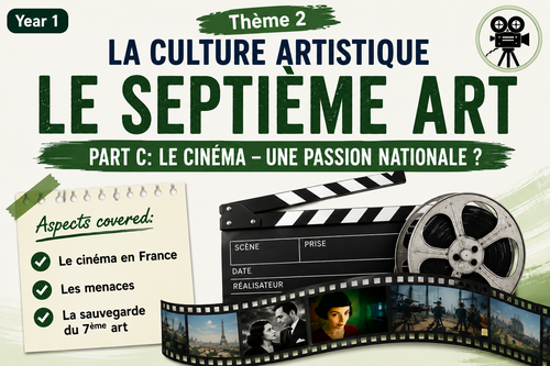Le Septième Art/ 7eme art- Le cinéma: une passion nationale- AS French