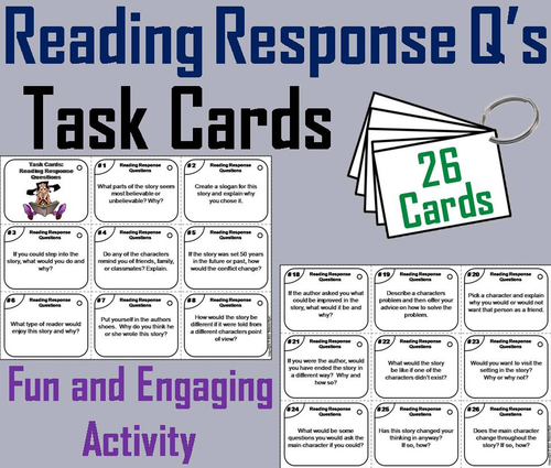 Reading Response Questions Task Cards