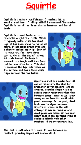 Squirtle Reading Comprehension