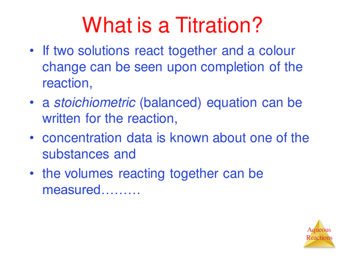 GCSE Chemistry Solutions 2 Titrations