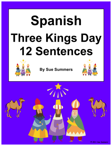 Spanish Three Kings Day Sentences Worksheet - Navidad