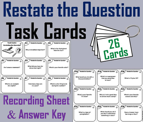 This task. Task Card. Restate.