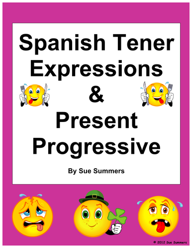 Spanish Tener Expressions and Present Progressive Worksheet